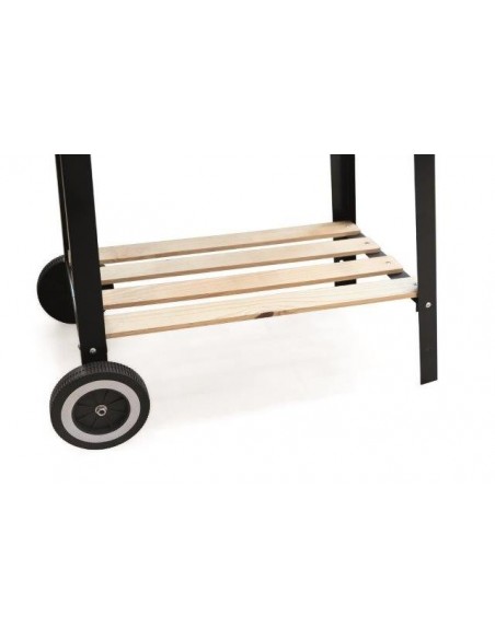 "SUN-DAY BBQ" BARBECUE RETTANGOLARE PIANO LEGNO CON RUOTE