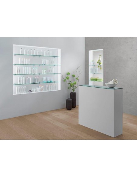 MENSOLA STANDARD IN VETRO TRASPAR. 600 X 120 X 8 MM