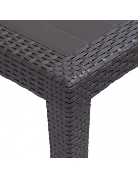 TAVOLO "QUEEN" EFFETTO RATTAN ALLUNGABILE 90X220CM ANTRACITE