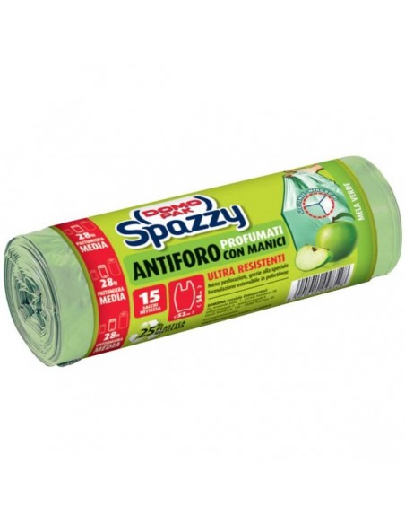 SACCHETTI SPAZZATURA ANTIFORO 28LT 52X54 CM MELA