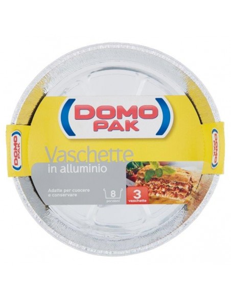 DOMOPAK - VASCHETTE TORTA 8 PORZIONI 3 PZ