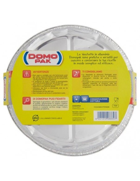 DOMOPAK - VASCHETTE TORTA 8 PORZIONI 3 PZ