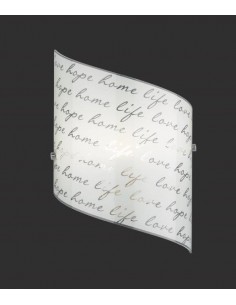 APPLIQUE IN VETRO CON SCRITTE
