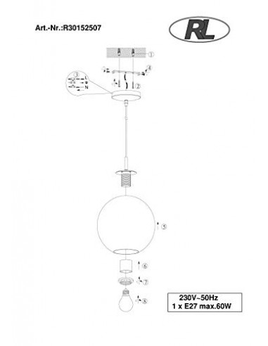 LAMPADA A SOSPENSIONE A SFERA ø 25CM LAMPADA A SOSPENSIONE A SFERA ø 25CM