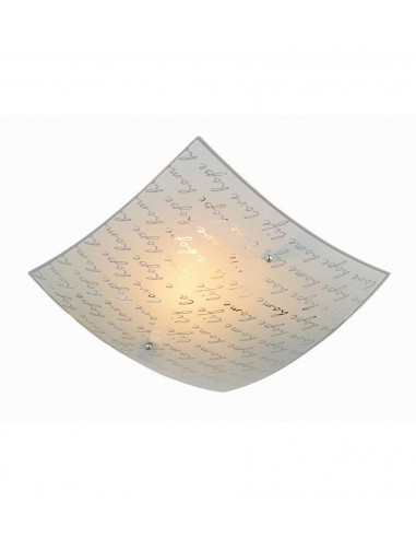 PLAFONIERA IN VETRO CON SCRITTE 30X30 CM PLAFONIERA IN VETRO CON SCRITTE 30X30 CM