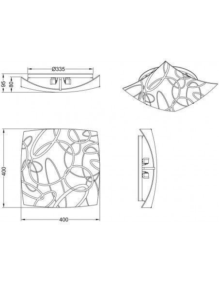 PLAFONIERA IN VETRO 40X40 CM