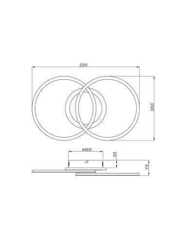 PLAFONIERA LED CERCHI TITANO PLAFONIERA LED CERCHI TITANO