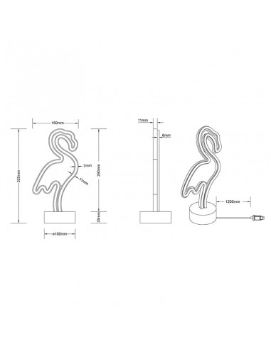 LAMPADA DA TAVOLO FENICOTTERO PRESA USB LAMPADA DA TAVOLO FENICOTTERO PRESA USB