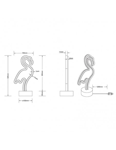 LAMPADA DA TAVOLO FENICOTTERO PRESA USB