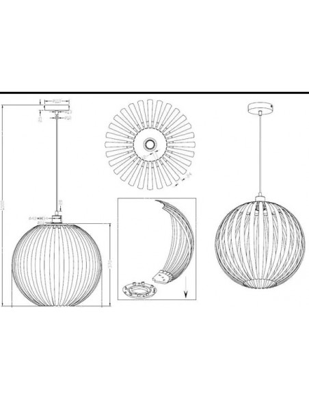 LAMPADA A SOSPENSIONE SFERA ø 40 CM