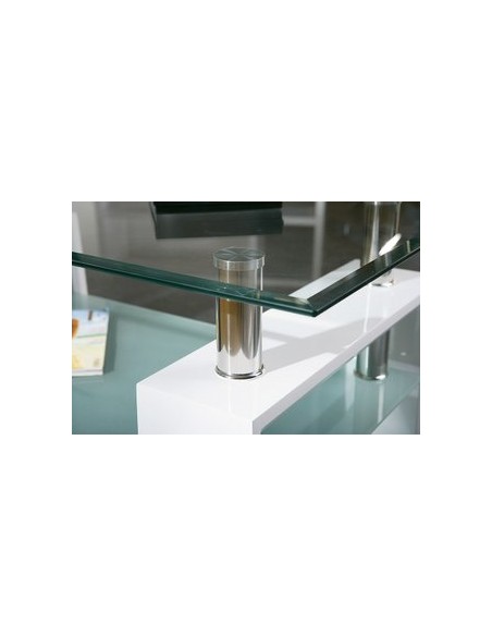 TAVOLINO SALOTTO CON VETRO BIANCO