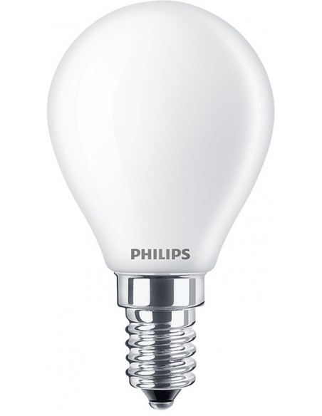 LAMPADINA A LED IN VETRO "PHILIPS" SFERA 60W E14 2700K, LUCE CALDA