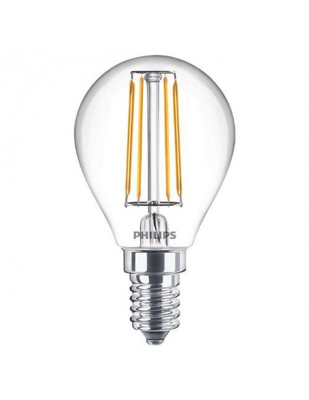 LAMPADINA A LED A FILAMENTO "PHILIPS" SFERA 40W E14 2700K, LUCE CALDA