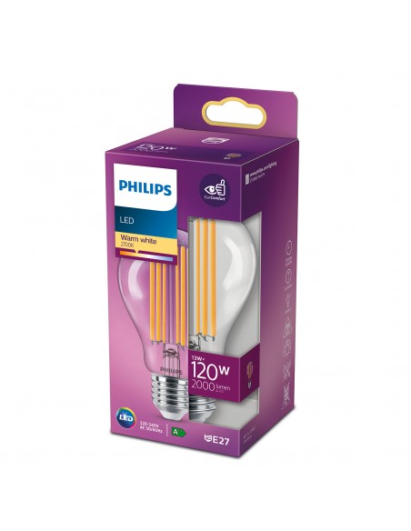 LAMPADINA A LED A FILAMENTO "PHILIPS" GOCCIA 120W E27 4000K, LUCE BIANCA