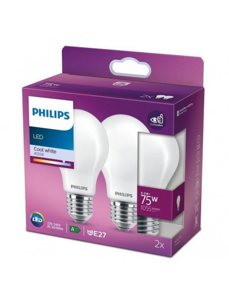 LAMPADINA A LED IN VETRO PHILIPS GOCCIA 75W E27 4000K, LUCE BIANCA 2 PZ