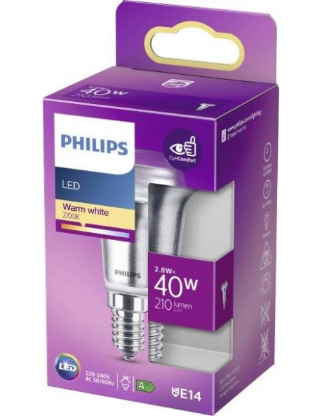RIFLETTORE A LED "PHILIPS" R50 40W E14 2700K, LUCE CALDA