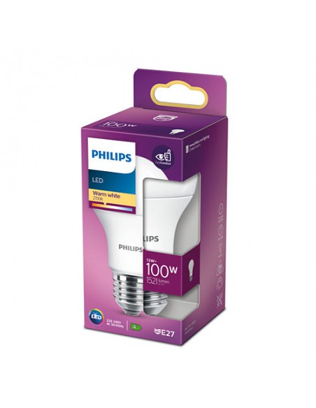 LAMPADINA A LED "PHILIPS" GOCCIA 100W E27 2700K, LUCE CALDA