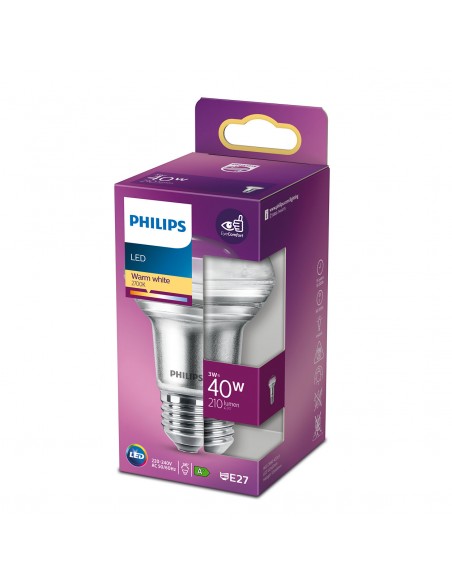 RIFLETTORE A LED "PHILIPS" R63 40W E27 2700K, LUCE CALDA