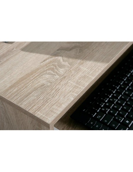 SCRIVANIA PORTA PC "DURINI" CON RUOTE ROVERE