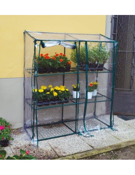 SERRA RETTANGOLARE A TRE RIPIANI CON TELO IN PVC 135X50X152 CM