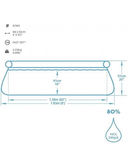 PISCINA TONDA FAST SET  Ø183X51