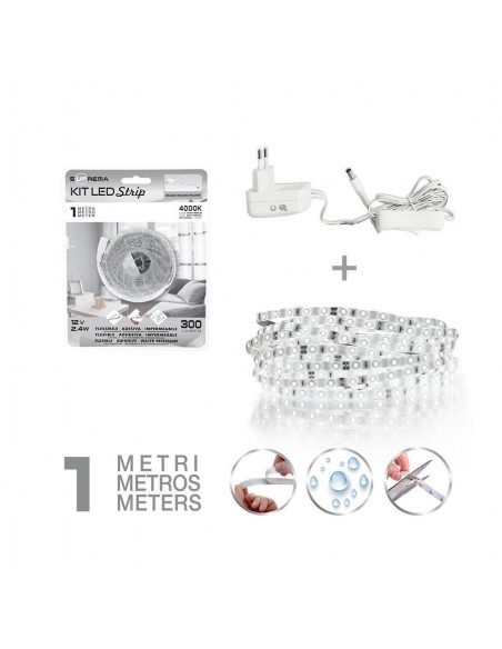 KIT STRISCIA LED 1MT 4000K