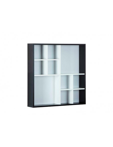 LIBRERIA BACHECA DA PARTETE 10 VANI 70X13X70 CM BIANCO/NERO
