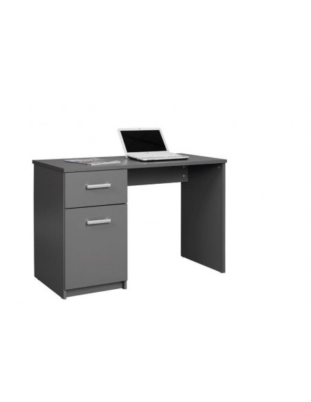 SCRIVANIA CON ANTA E CASSETTO IN MELAMINICO GRIGIO GRAFITE