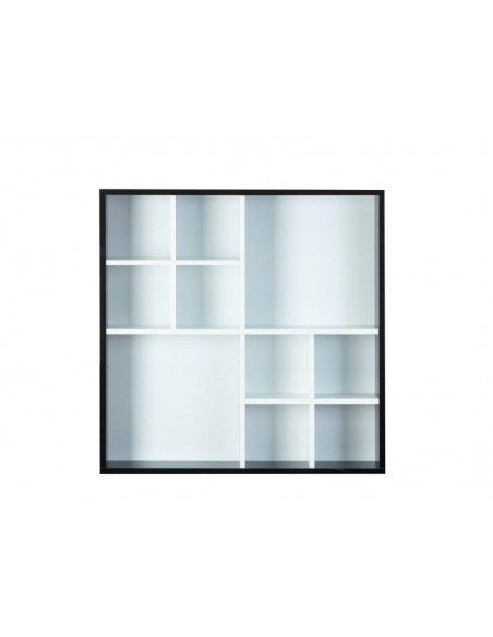 LIBRERIA BACHECA DA PARTETE 10 VANI 70X13X70 CM BIANCO/NERO