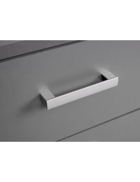 SCRIVANIA CON ANTA E CASSETTO IN MELAMINICO GRIGIO GRAFITE