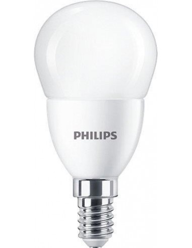 LAMPADINA A LED PHILIPS SFERA 60W E14 2700K, LUCE CALDA