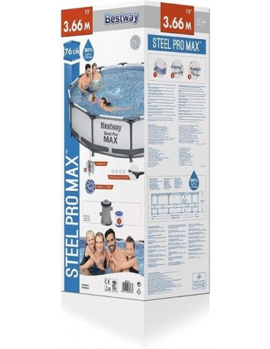 PISCINA STEEL PRO MAX 366X76CM CON... PISCINA STEEL PRO MAX 366X76CM CON...