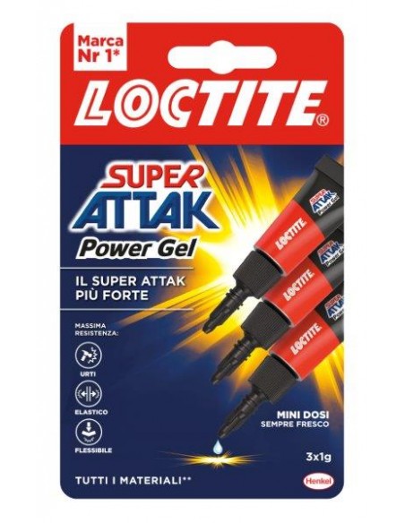 "LOCTITE SUPER ATTAK" POWER GEL MINI DOSI 3X1GR