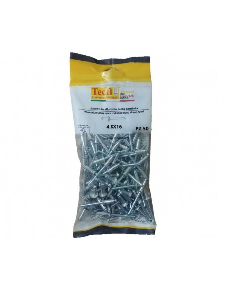 RIVETTO A STRAPPO IN ALLUMINIO 4,8X16 100PZ