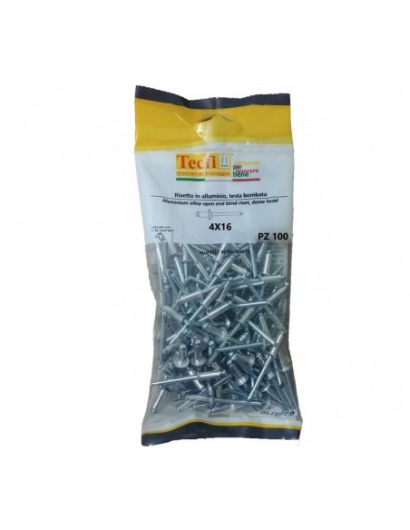 RIVETTO A STRAPPO IN ALLUMINIO 4X16 100