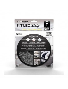 KIT STRISCIA LED 5MT 4000K 2