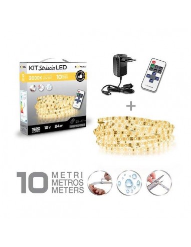 KIT STRISCIA LED 10MT 3000K CON... KIT STRISCIA LED 10MT 3000K CON...