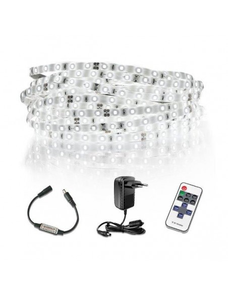 KIT STRISCIA LED 10MT 4000K CON TELECOMANDO