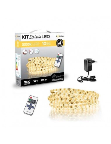 KIT STRISCIA LED 10MT 3000K CON... KIT STRISCIA LED 10MT 3000K CON...