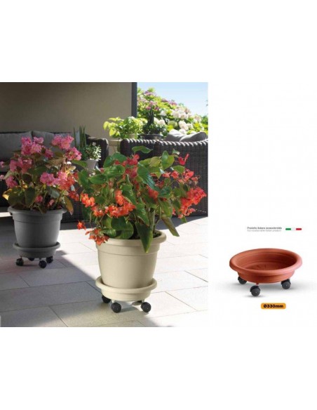 SOTTOVASO LAMPO CON RUOTE D.33 COTTO