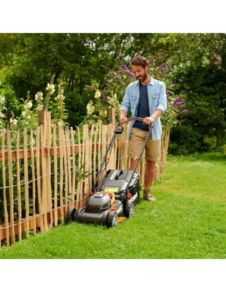 WORX RASAERBA 2X20V 2AH+TAGLIABORDI 20V 40V 2 BATTERIE INCLUSE