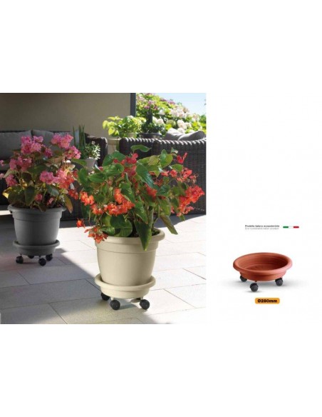 SOTTOVASO LAMPO CON RUOTE D.28 COTTO