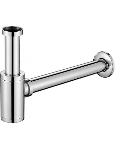 SIFONE UNIVERSALE TONDO PER LAVABO BAGNO IN METALLO CROMATO LUCIDO