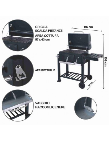BBQ RETTANGOLARE DE LUXE CON COPERCHIO BBQ RETTANGOLARE DE LUXE CON COPERCHIO