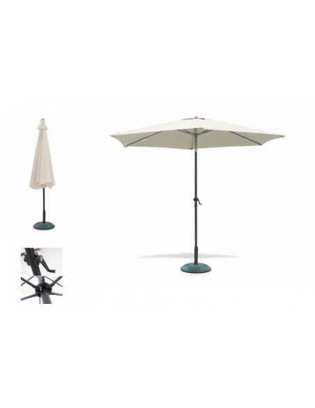 "CUBA" OMBRELLONE TONDO IN ALLUMINIO 3 MT PALO 38MM ECRU'