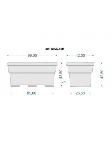 FIORIERA RETTANGOLARE "MAX" CM 100... FIORIERA RETTANGOLARE "MAX" CM 100...