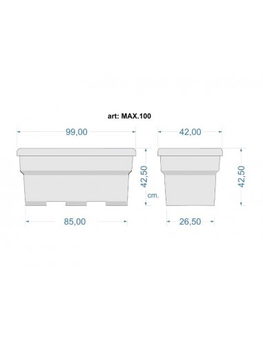 FIORIERA RETTANGOLARE "MAX" CM 100... FIORIERA RETTANGOLARE "MAX" CM 100...