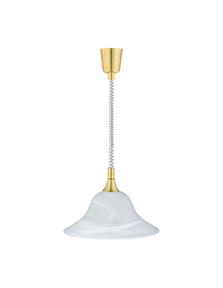 LAMPADARIO A SOSPENSIONE A CAMPANA FINITURA OTTONE D.39CM