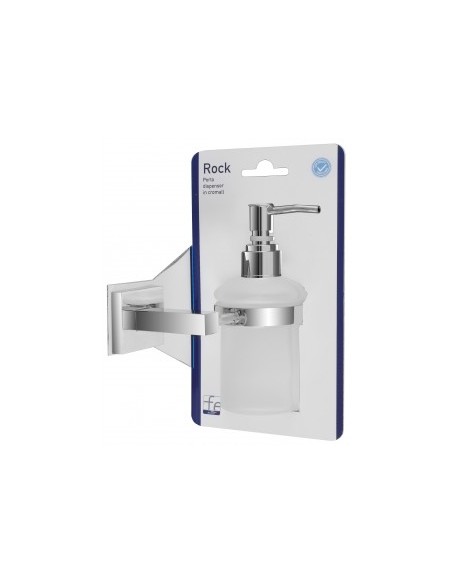 PORTA DISPENSER CROMO/VETRO SATINATO ROCK