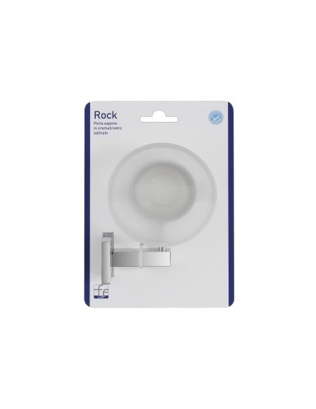PORTA SAPONE CROMO/VETRO SATINATO ROCK